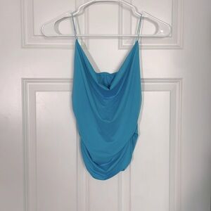 SHEIN Blue Satin Crop top